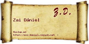 Zai Dániel névjegykártya
